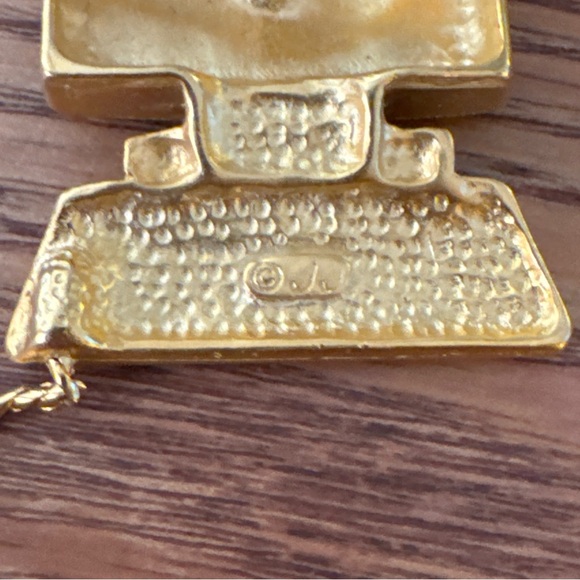 JJ Vintage Cat Mouse Pin Brooch Error Computer Desktop Dangle Signed 1980s BinAH - Picture 3 of 5